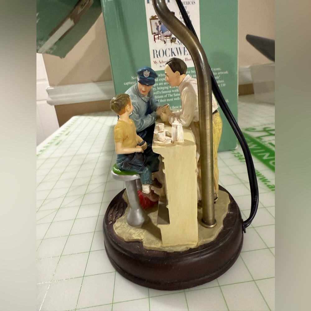 New in Box 70s Norman Rockwell "The Runaway" Vintage Table Lamp Collectible l - Picture 8 of 16
